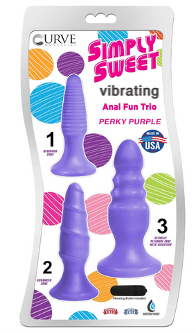Simply Sweet Perky Purple Anal Plug Trio Beginner Trainer Set Default Title > Anal Range > Butt Plug Kits