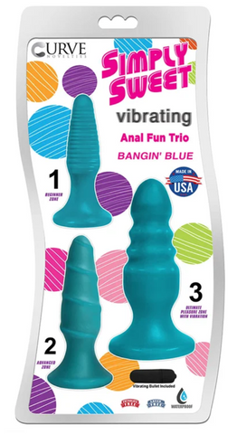 Simply Sweet Teal Anal Plug Trio Beginner Training Kit Set Default Title > Anal Range > Butt Plug Kits