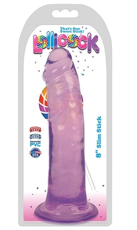 Lollicock 8 Inch Slim Stick Grape Ice Super Slim See-Thru Dildo with Suction Cup Default Title DONGS