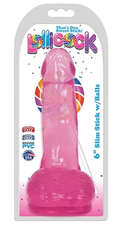 Lollicock 6 Inch Slim Stick with Balls Cherry Ice Default Title DONGS