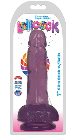 Lollicock 7 Inch Slim Stick with Balls Grape Ice Default Title DONGS
