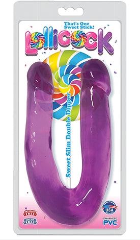 Lollicock Sweet Slim Double Dipper Grape Purple Ultra Premium Enhanced PVC Tapered U-Shape Design Default Title > Dildos > Double Dildos
