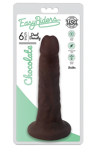Easy Riders 6 Inch Slim Bioskin Dong in Chocolate Default Title DONGS