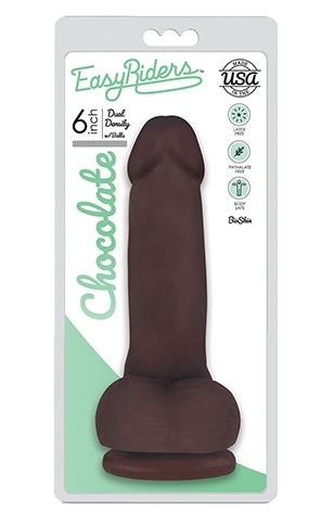 Easy Riders 6 Inch Slim Bioskin Dong With Balls in Chocolate Default Title Dongs Realistic