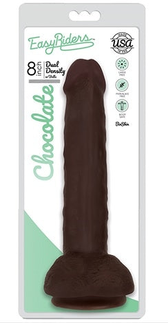 Easy Riders 8 Inch Slim Bioskin Dong With Balls in Chocolate Default Title Dongs Realistic