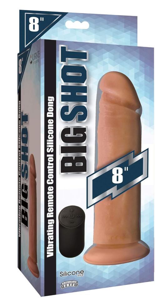 Big Shot 8 Inch Wireless Rechargeable Silicone Vibrating Dildo Default Title DONGS Vibrating