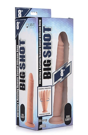 Big Shot 8 Inch Rotating Rechargeable Liquid Silicone Dong Without Balls Default Title DONGS Vibrating