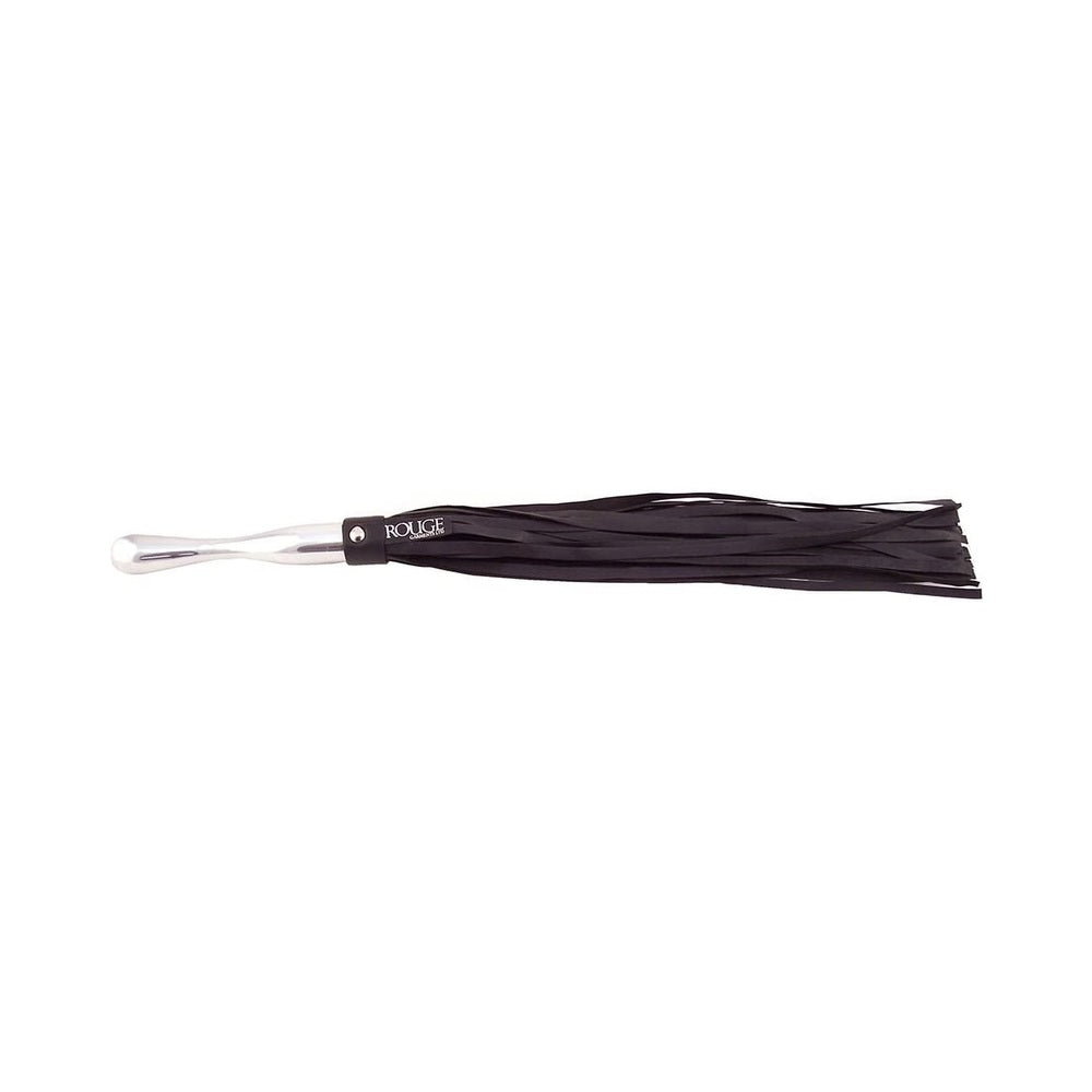 Rouge Leather Flogger with Aluminum Handle in Black Secondary image
