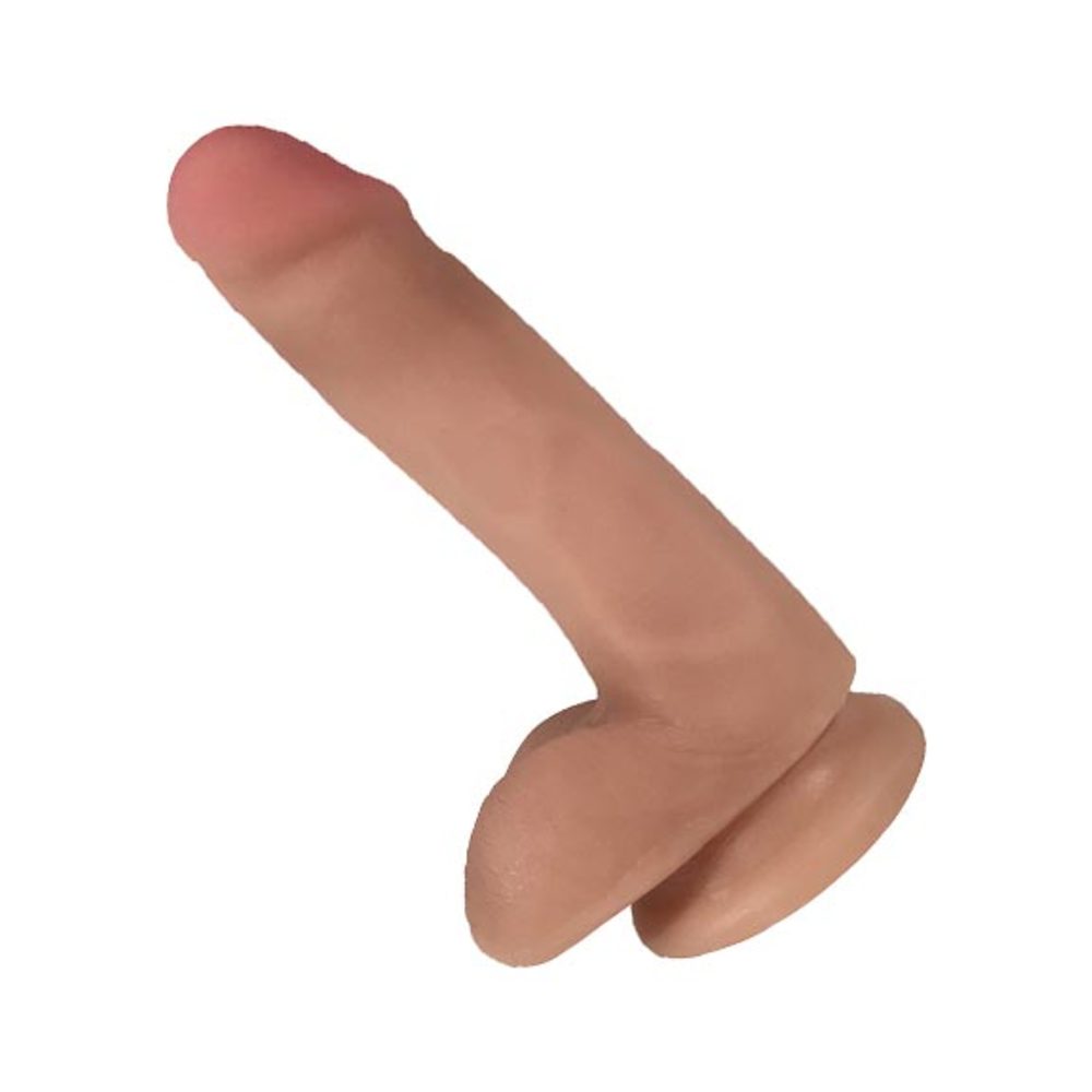 Easy Riders 6 Inch Slim Bioskin Dong With Balls in Caramel > Dildos > Slim Dildos