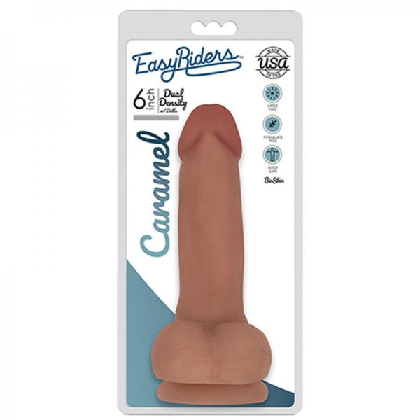 Easy Riders 6 Inch Slim Bioskin Dong With Balls in Caramel > Dildos > Slim Dildos