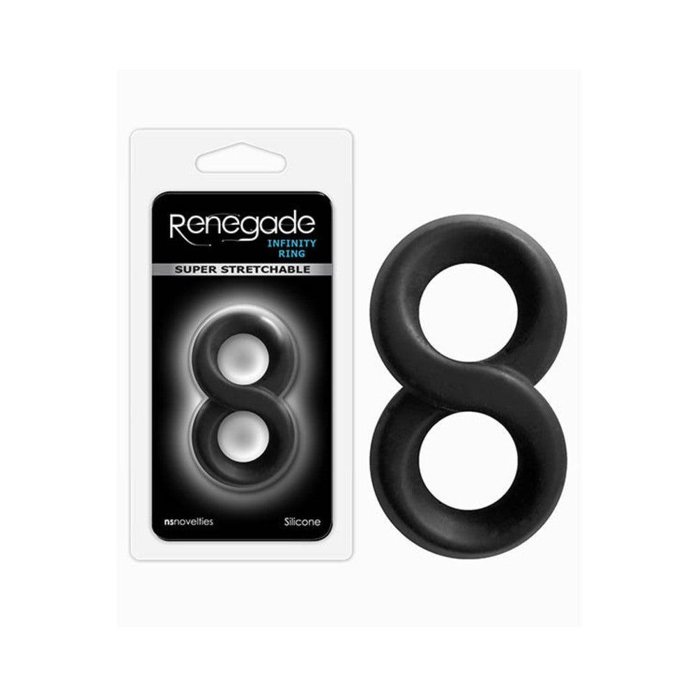 Renegade Infinity Ring (Black) – Stretchy Silicone Cock and Ball Rings > Cock Ring > Sets