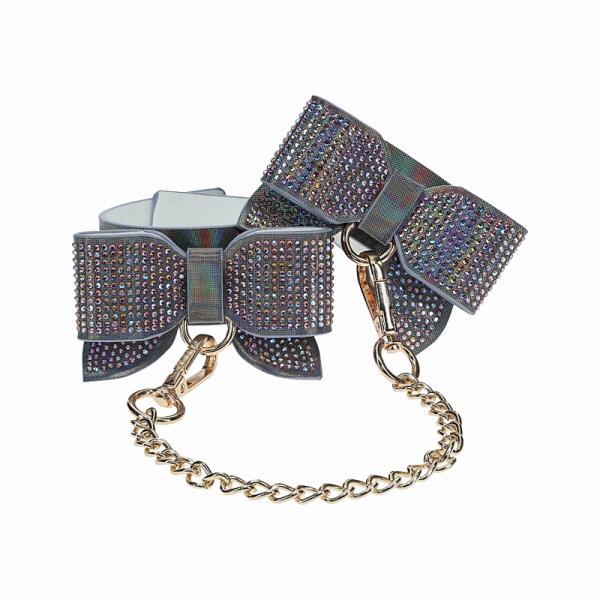 Ouch! Paris Collection Handcuffs with Iridescent PU Leather and Bow Design Secondary image