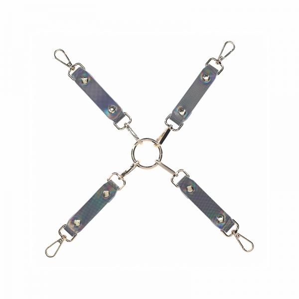 Ouch Paris Collection Hogtie Connectors Black PU Leather with Iridescent Hardware > Bondage Gear > Restraints