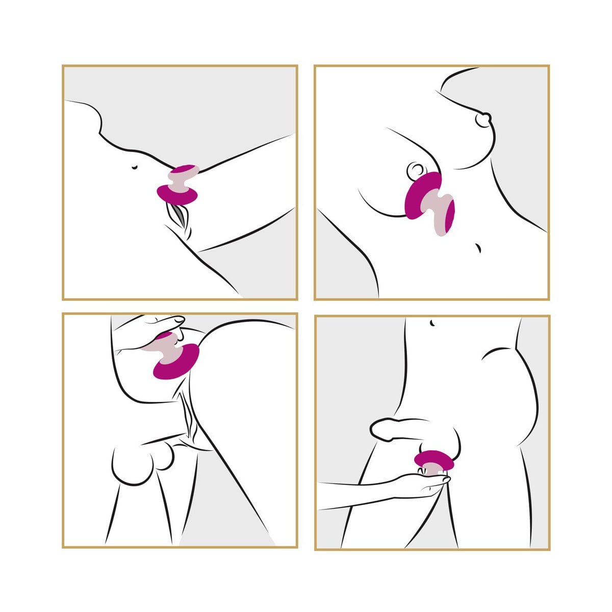 Couples Choice Massager Pink Silicone 9.3 cm x 5.5 cm with 10 Vibration Modes > Sex Toys > Couples Toys