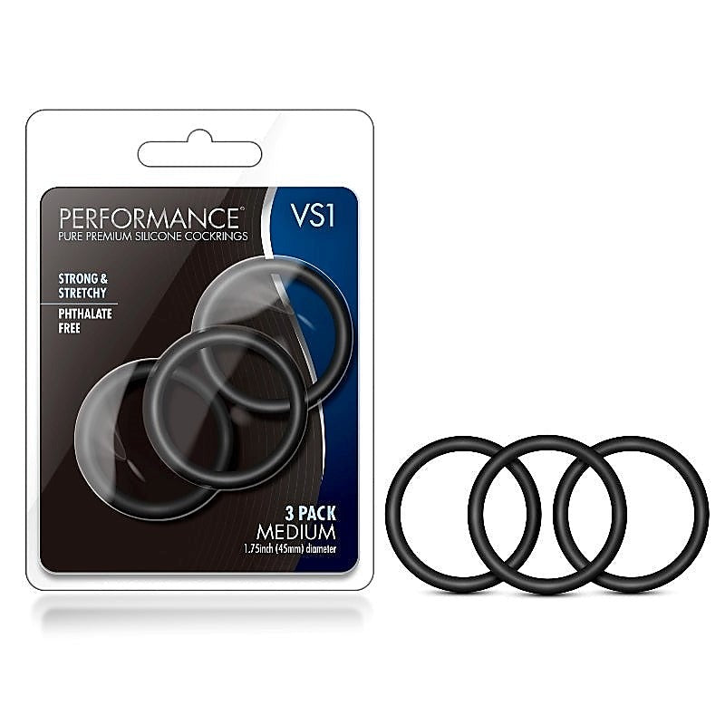 Performance VS1 Medium Stretch Silicone Cockrings - Set of 3 - 1.75 Inch > Cock Ring > Sets