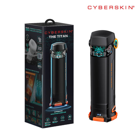 Cyberskin B-Titan USB Rechargeable Thrusting and Vibrating Auto Masturbator with Heater Strokers - Auto