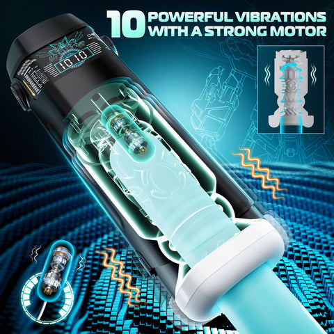 Cyberskin B-Titan USB Rechargeable Thrusting and Vibrating Auto Masturbator with Heater Strokers - Auto