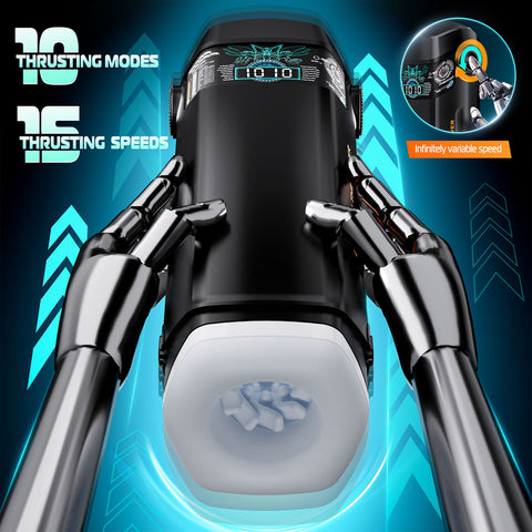 Cyberskin B-Titan USB Rechargeable Thrusting and Vibrating Auto Masturbator with Heater Strokers - Auto