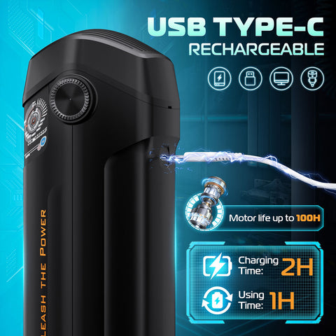 Cyberskin B-Titan USB Rechargeable Thrusting and Vibrating Auto Masturbator with Heater Strokers - Auto