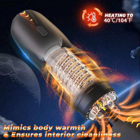 Cyberskin Galaxy Voy USB Rechargeable Thrusting and Rotating Auto Masturbator with Heater Strokers - Auto