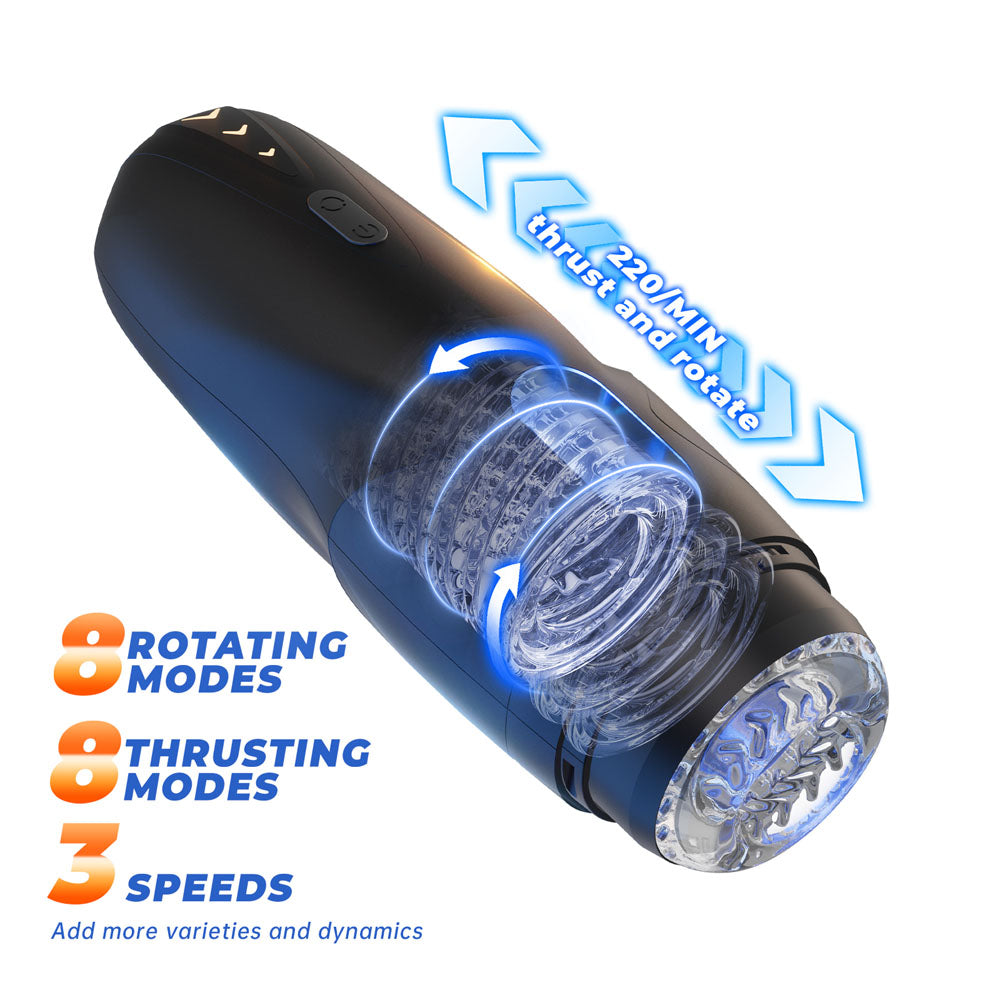 Cyberskin Galaxy Voy USB Rechargeable Thrusting and Rotating Auto Masturbator with Heater Strokers - Auto