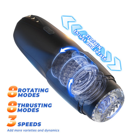 Cyberskin Galaxy Voy USB Rechargeable Thrusting and Rotating Auto Masturbator with Heater Strokers - Auto