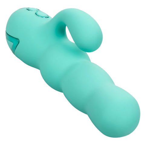 California Dreaming Del Mar Diva Teal Silicone Dual Motor Massager with 10 Vibration Functions = > Vibrators > Ladies > Rabbit Multi