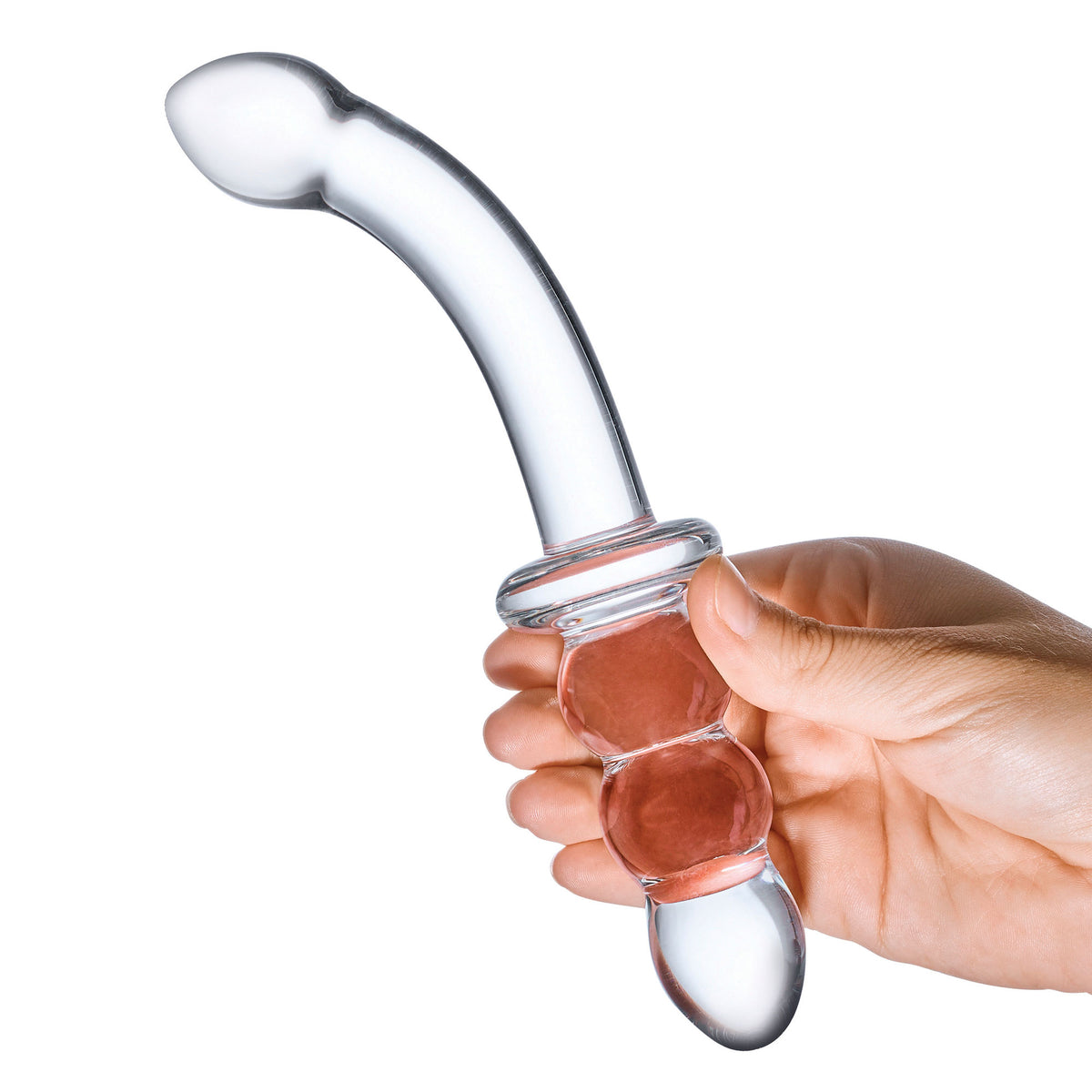 Glas 8 Inch Ribbed G-Spot Double-Ended Glass Dildo > Glass > Dildos