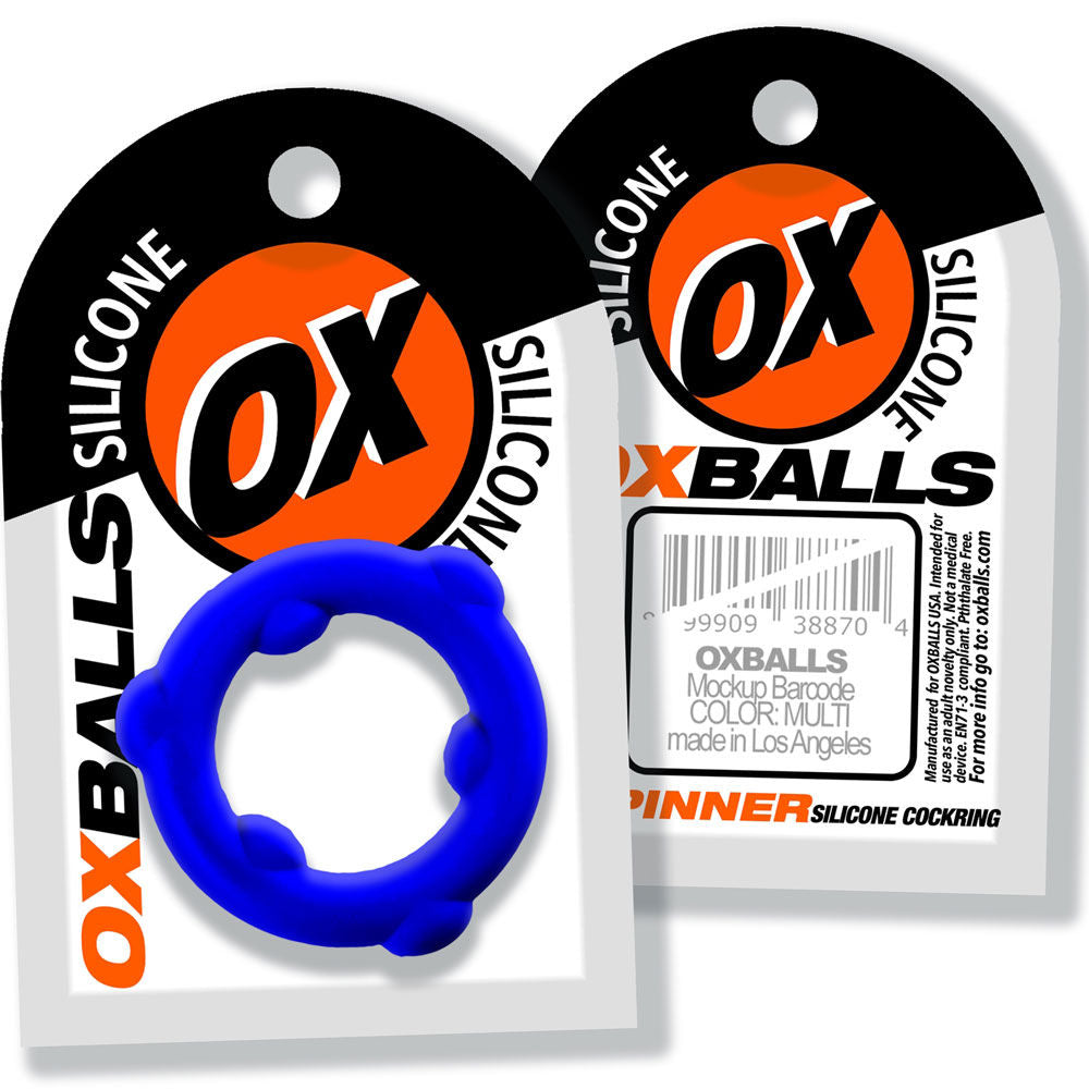 Oxballs Spinner – Mega-Stretch Silicone Cock Ring Blue > Cock Ring > Single