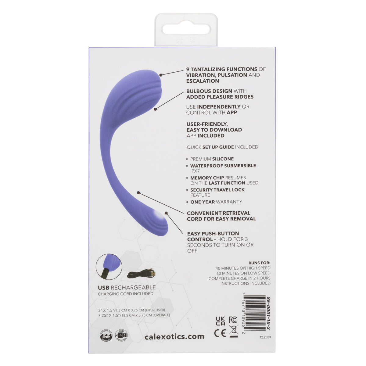 CalExotics Connect™ Kegel Exerciser in Purple with App Control and 9 Vibration Functions > Sex Toys For Ladies > Kegel Exercise