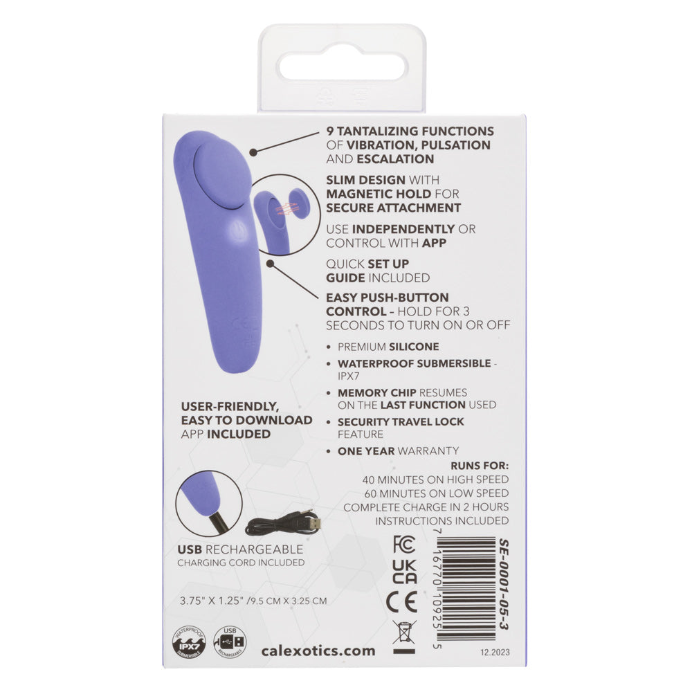 CalExotics Connect™ Panty Teaser App-Based Pleasure Device in Purple Silicone with 9 Vibration Functions and Waterproof Design Panty Vibrators