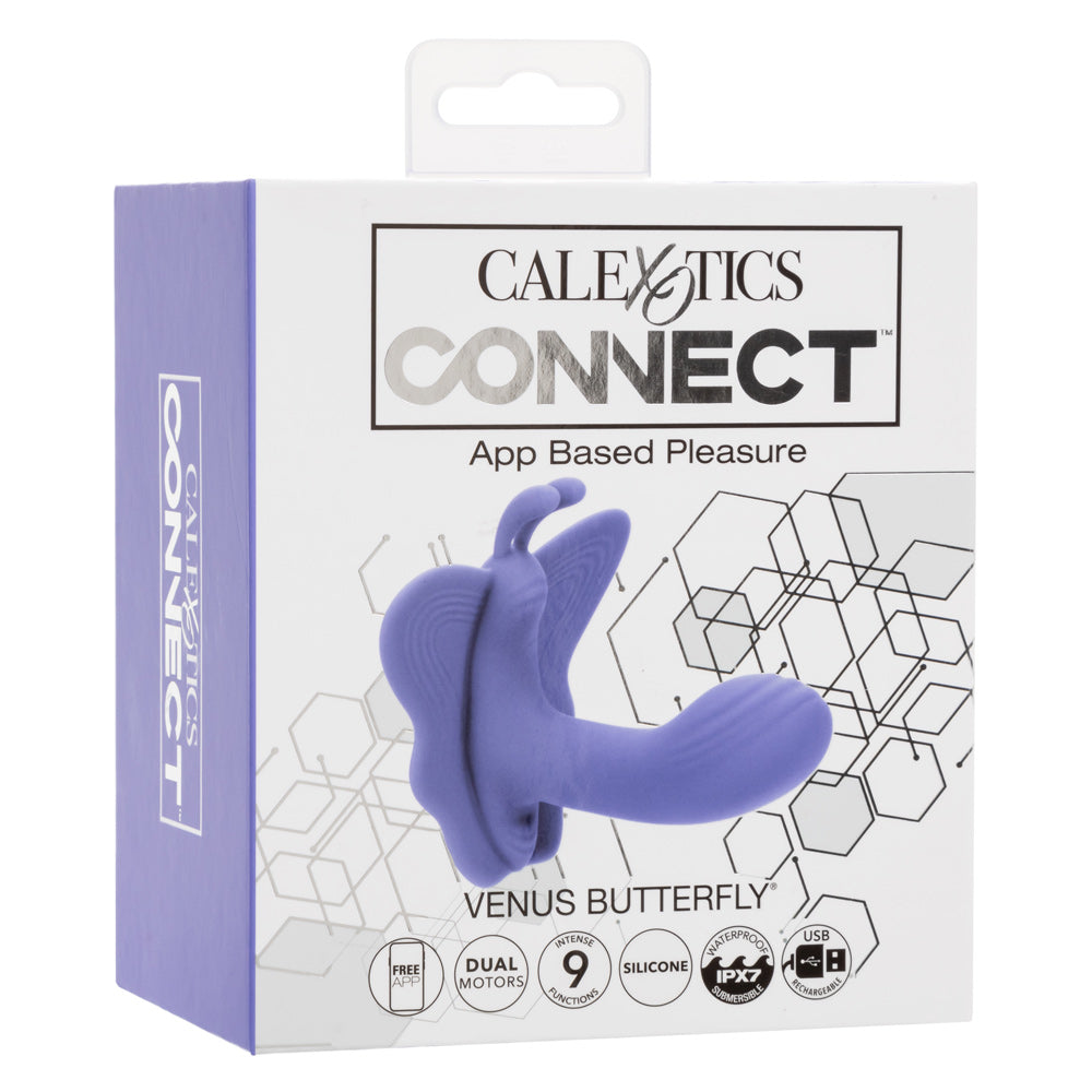 CalExotics Connect™ Venus Butterfly® Dual Motor Silicone Stimulator in Purple with App Control and 9 Vibration Functions Vibrators - G Spot