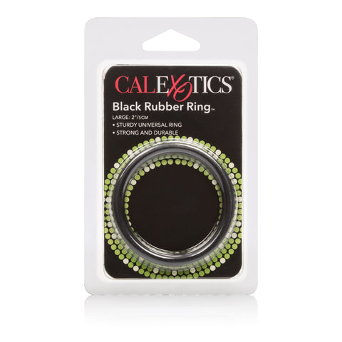 CalExotics Rubber Ring Large Black – Comfortable Flexible Support COCK RINGS