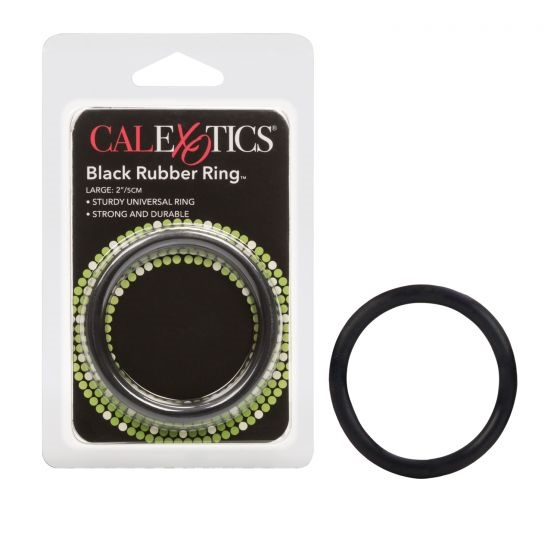 CalExotics Rubber Ring Large Black – Comfortable Flexible Support > Cock Ring > Single