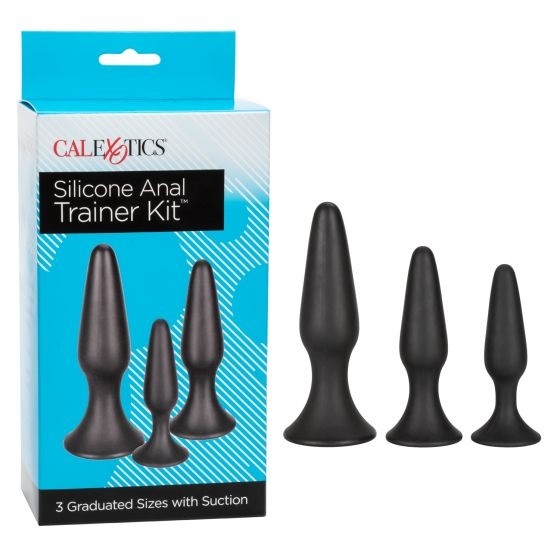 CalExotics Silicone Anal Trainer Kit 3 Graduated Sizes Black > Anal Range > Butt Plug Kits