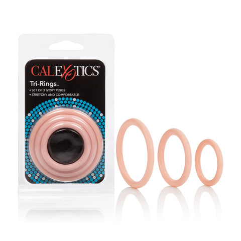 CalExotics Tri-Rings Natural – Flexible Multi-Size Erection Enhancer Rings COCK RING Set