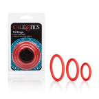 CalExotics Tri-Rings Red – Flexible Multi-Size Stamina Enhancer > Cock Ring > Sets