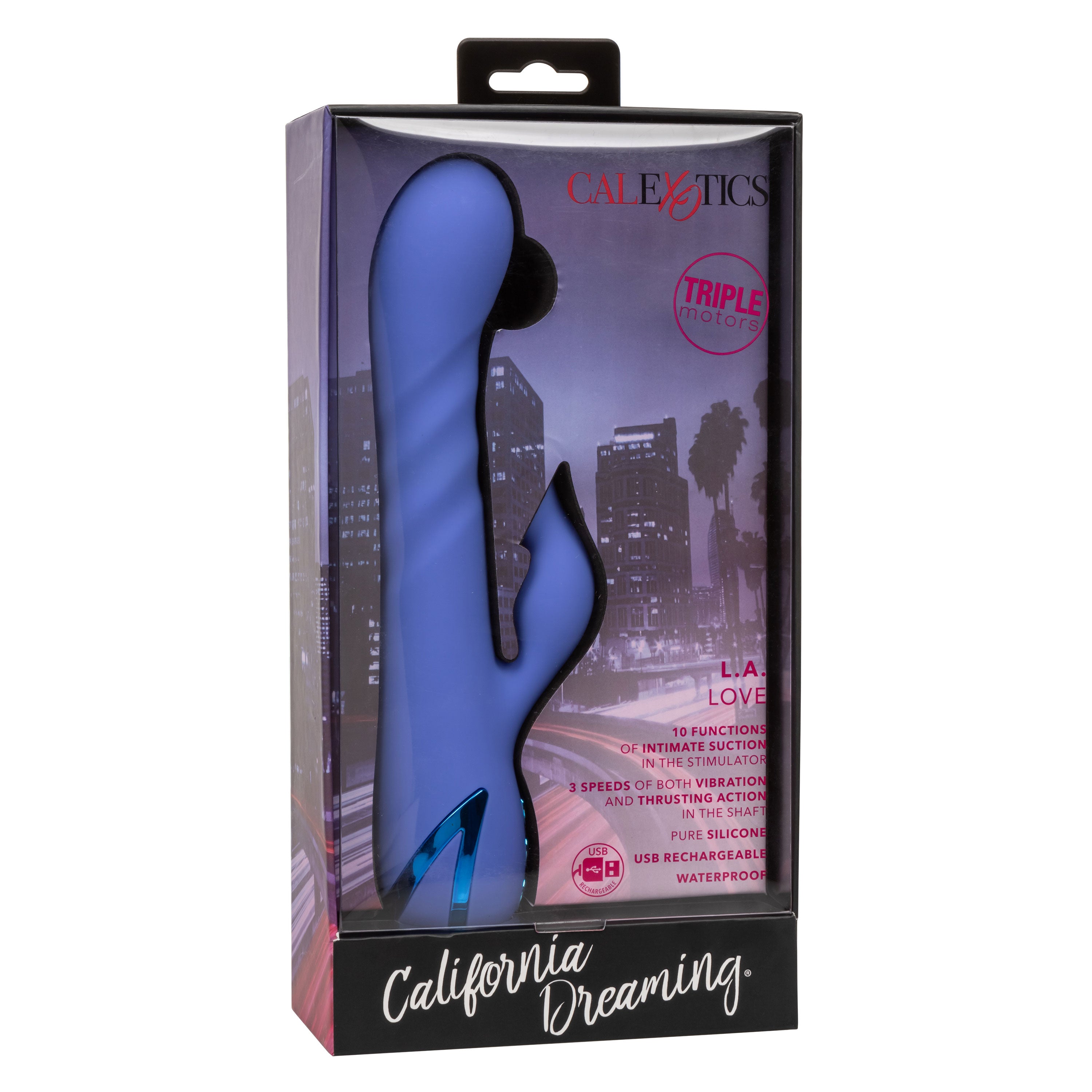 California Dreaming LA Love (Blue) – Silicone Triple Motor Massager with Suction and Vibration Secondary image
