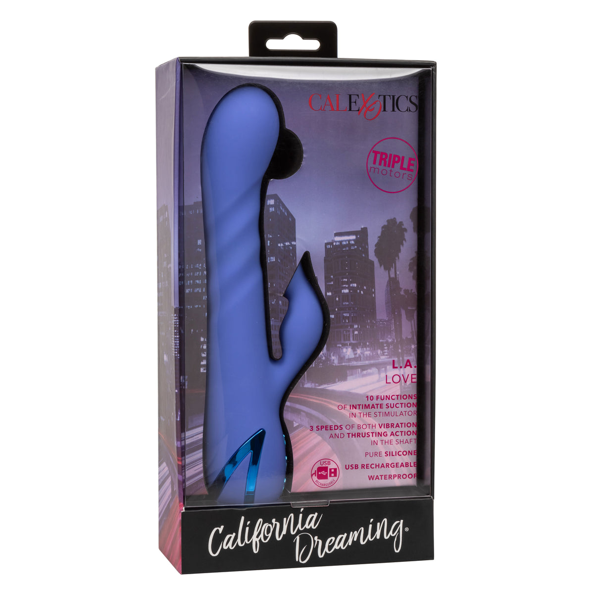 California Dreaming LA Love (Blue) – Silicone Triple Motor Massager with Suction and Vibration > Vibrators > Ladies > Rabbit