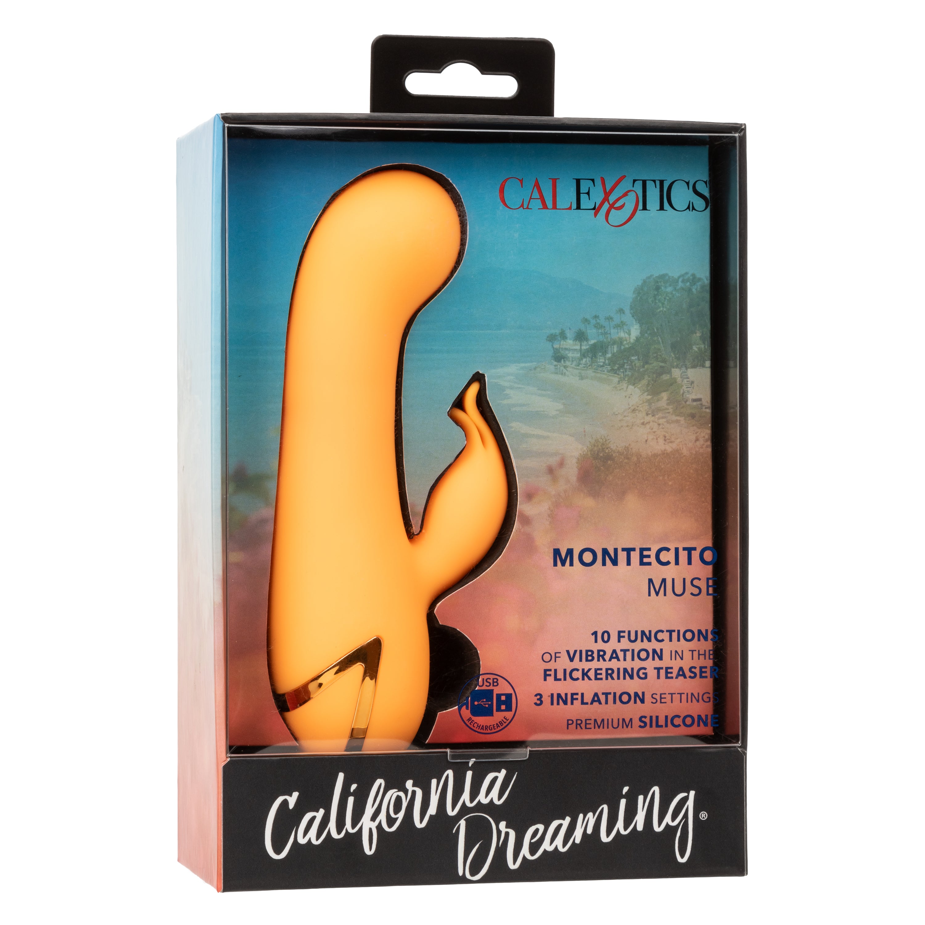 California Dreaming Montecito Muse Orange Silicone G-Spot Stimulator with 10 Vibration Functions and 3 Inflation Settings Secondary image