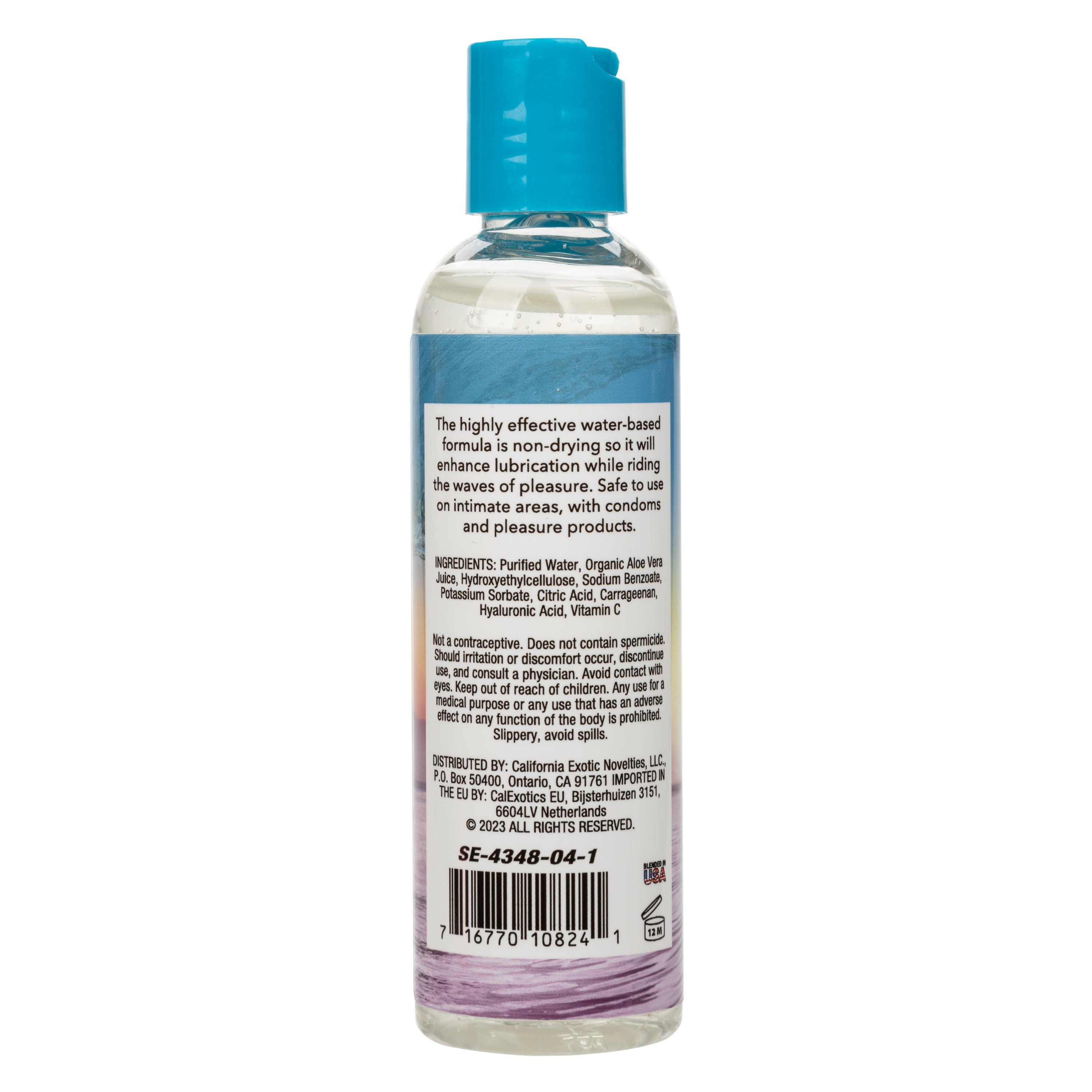 California Dreaming Ocean Mist Water-Based Lubricant 4 Fl Oz Clear Bottle with Blue Cap Water Based Lube