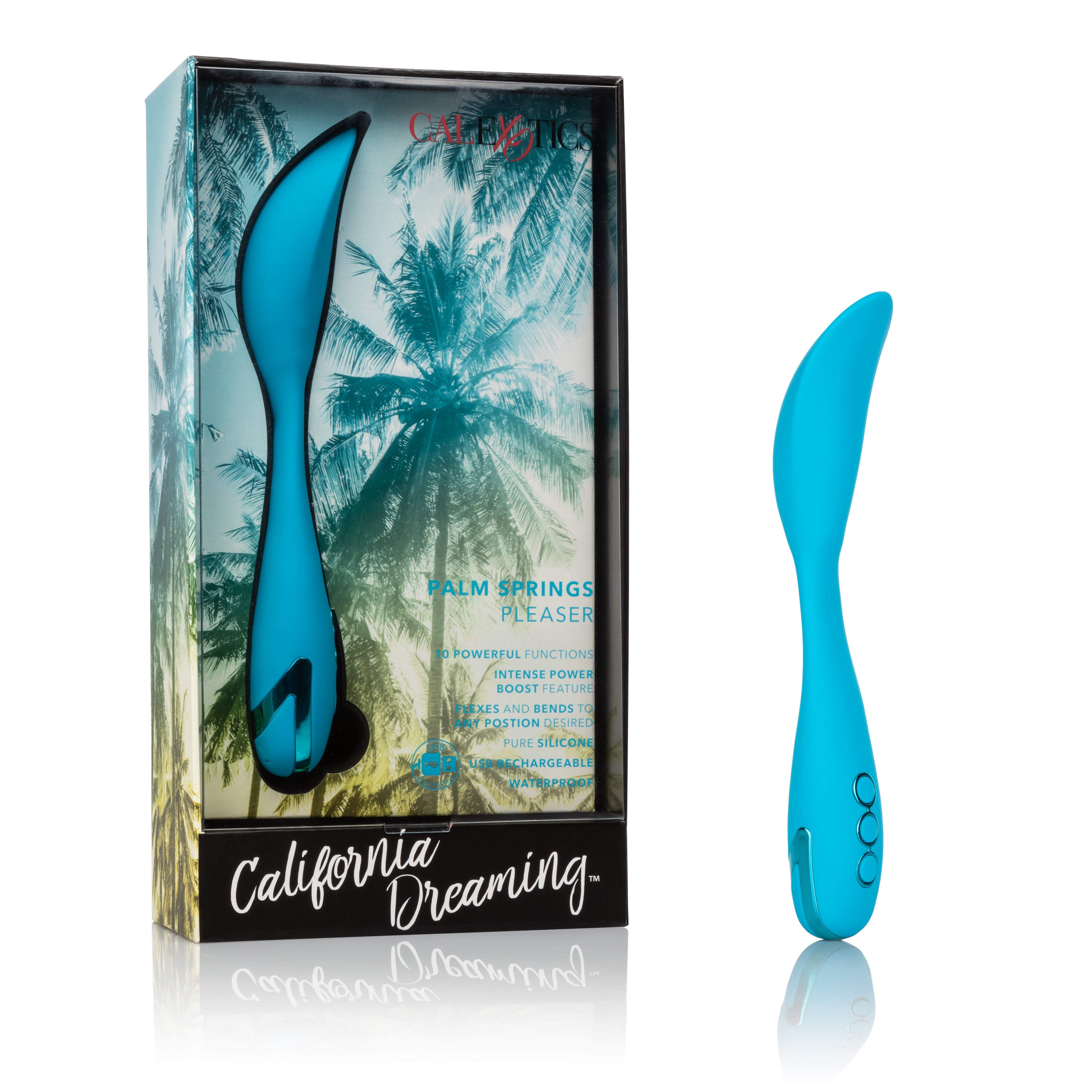 California Dreaming Palm Springs Pleaser Blue Flexible Mini Vibrator > Vibrators > Standard Vibrators