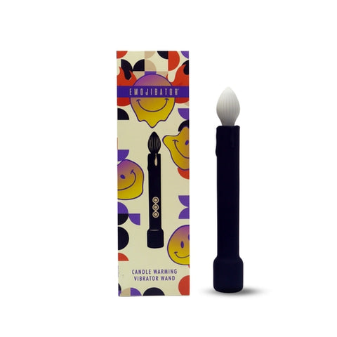 Candle Warming Vibrator Wand Emojibator 7.5-Inch USB Rechargeable Waterproof Silicone Massager Vibrators