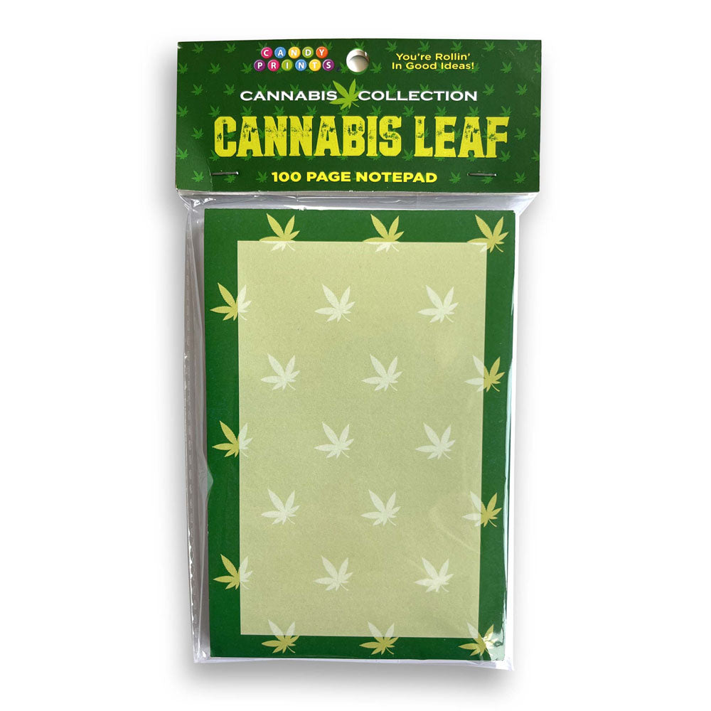 Cannabis Leaf Notepad Novelty Notepad with 100 Pages Default Title Party Supplies