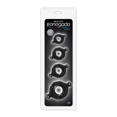 Renegade Vitality Cock Rings Set of Four Sizes for Intimacy COCK RING Set