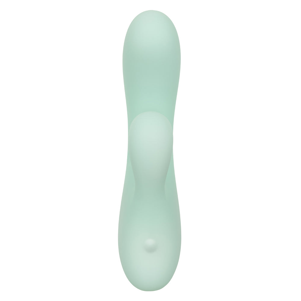 Pacifica Fiji Dual Stimulator in Mint Green with 10 Vibration Functions, Liquid Silicone, Rechargeable, Waterproof IPX7, 7.5 Inches > Vibrators > Ladies > Rabbit