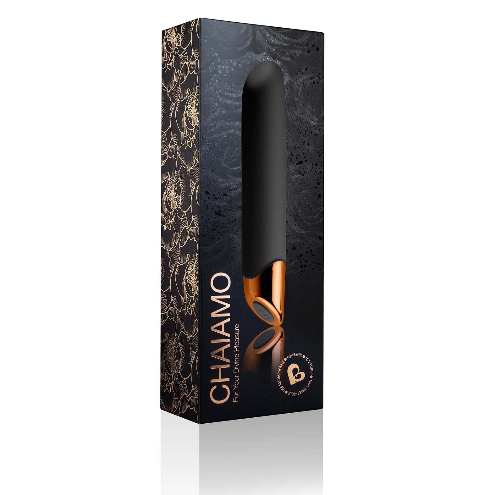 Chaiamo Black Sensual Vibrator with 10 Levels BULLETS