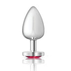 Cheeky Charms Silver Metal Butt Plug with Heart Pink Jewel Large > Anal Range > Jewel Butt Plugs