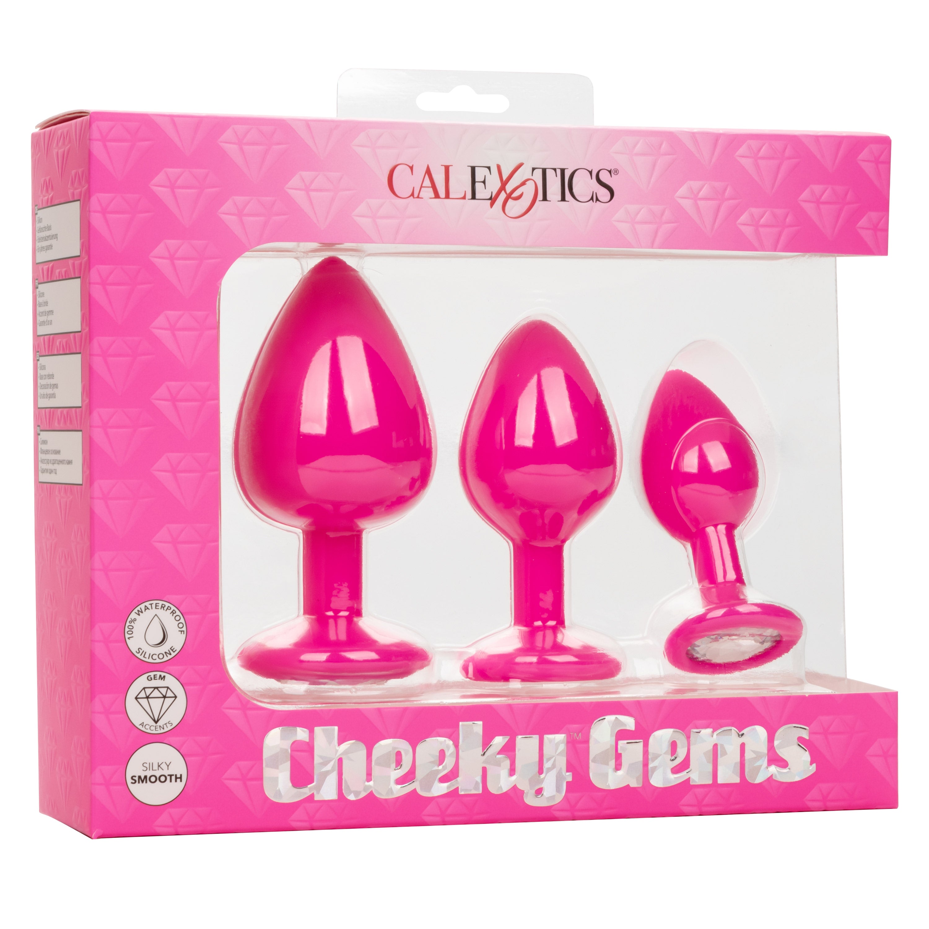 Cheeky Gems Pink Anal Training Kit with 3 Graduated Silicone Plugs and Gem Base > Anal Range > Butt Plug Kits