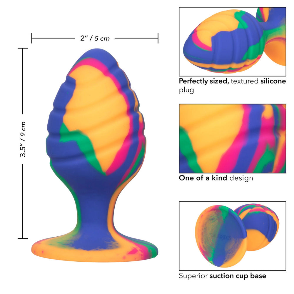 Cheeky Large Swirl Tie Dye – Colorful Large Butt Plug 3.5 Inch > Anal Range > Butt Plugs